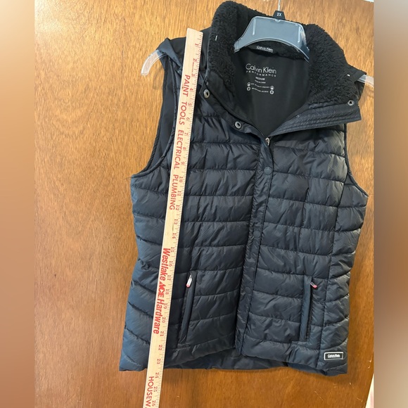 Calvin Klein Performance Black Puffer Vest w/ Hood & Pockets Womens Size Medium - Picture 2 of 9